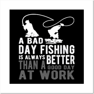 Bad Day Fishing Funny Sarcastic Novelty Gift Funny Fishing Posters and Art